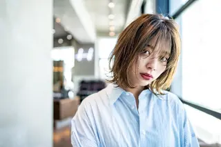 ミディアム カラー パーマ メンズ特化 TAKE高崎のヘアスタイル