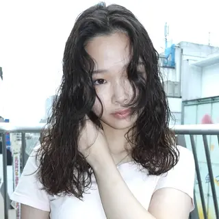 ミディアム カラー パーマ momo もものヘアスタイル