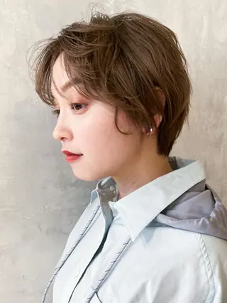ショート カラー パーマ ヘアアレンジ ITbyALBUM 中野店のヘアスタイル