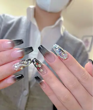 ロング めぐみのネイルサロン スタッフ練習のネイルデザイン