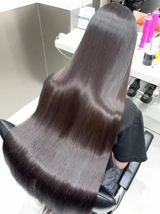 ロング 縮毛矯正クロスパーマ 益子達也のヘアスタイル
