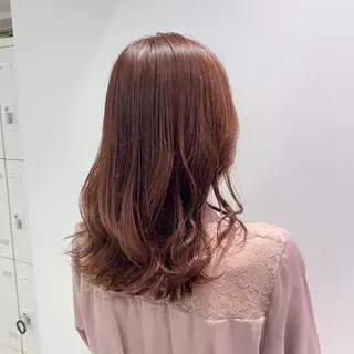 セミロング カラー パーマ ヘアアレンジ ネイル マツエク・マツパ 韓国風ベージュ🤎 赤みなし🌿横浜🤎のヘアスタイル