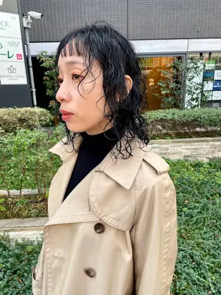 ミディアム カラー パーマ ヘアアレンジ メンズ キッズ ネイル マツエク・マツパ アイブロウ tatsumi/ボブ ウルフ/レイヤーのヘアスタイル