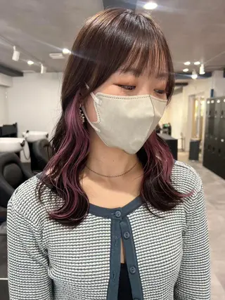 セミロング カラー 🎀ブリーチ ハイト ーン ♡Kanon♡のヘアスタイル