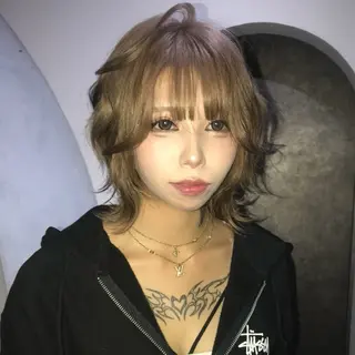 ミディアム asahi/平成 /デザインカラーのヘアスタイル