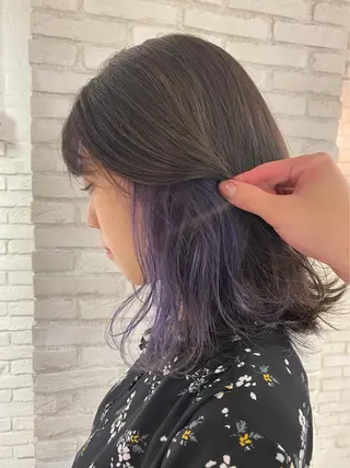 ミディアム カラー 新宿/韓国風レイヤー 髪質改善/渋谷直樹のヘアスタイル
