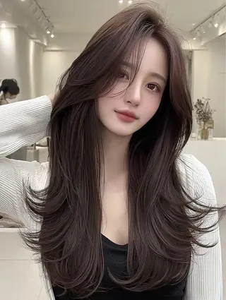 ロング カラー 三崎 莉緒のヘアスタイル