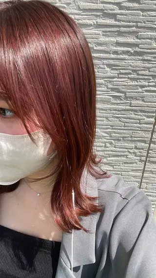 セミロング カラー 🍎暖色🍊/ボブ/ ケアブリーチ/あいらのヘアスタイル