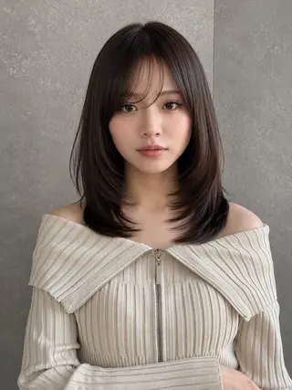 ミディアム 🦋韓国風レイヤー/ 艶髪矯正🦋凛太郎のヘアスタイル