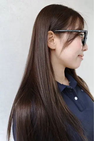 ミディアム カラー パーマ ヘアアレンジ メンズ キッズ 切りっぱなしヘアボブ ミディアムヘアRYOのヘアスタイル