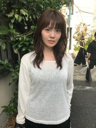 ミディアム カラー 赤み消しカラー/ ナチュラル/トモキのヘアスタイル