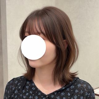 ミディアム カラー レイヤーカット/ 透明感カラー/あさかのヘアスタイル