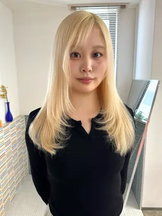 ミディアム カラー 🩷ハイトーン透明感 レイヤー🩷ユリカのヘアスタイル