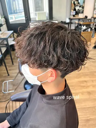 ミディアム パーマ メンズ メンズカット/パーマ 久田良和のヘアスタイル