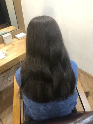 ロング カラー 縮毛矯正/髪質改善 予約はリクエストからのヘアスタイル