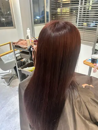 ロング カラー 栄/海外風カラー/ ナチュラル縮毛のヘアスタイル