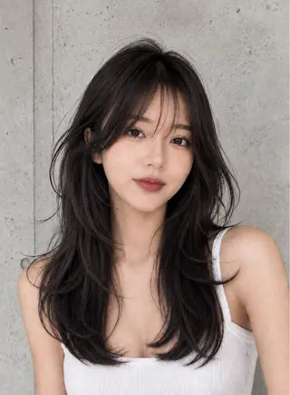 セミロング カラー ヘアアレンジ 🌫️大人韓国ヘア 🌫️naoyaのヘアスタイル