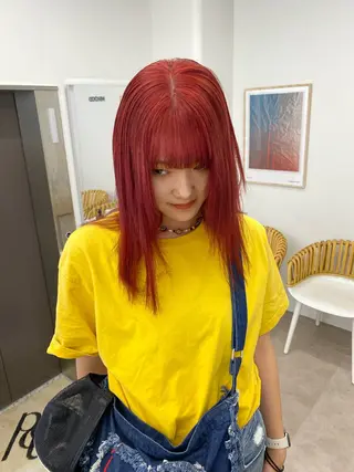 セミロング カラー 暖色カラー hinaka.のヘアスタイル