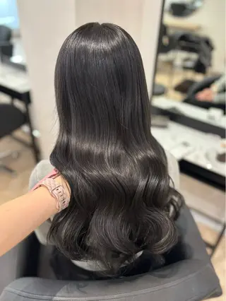 ロング カラー 𝒎𝒐𝒆🩰 名駅/ヘアメ/暖色♡のヘアスタイル