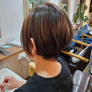 ショート カラー 韓国風レイヤーカット 上手く丁寧早い/マツのヘアスタイル