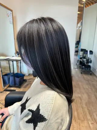 セミロング カラー 関口 友行のヘアスタイル