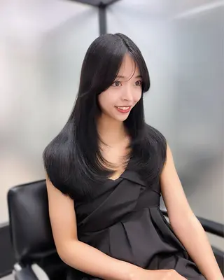 セミロング 韓国レイヤーカット 髪質改善▫️水野有真のヘアスタイル