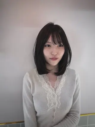 ミディアム カラー hachiyama rinaのヘアスタイル