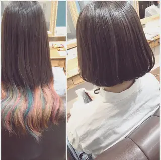 ショート カラー ヘアアレンジ 柔らか垢抜けｶﾗｰと ｶｯﾄ🫧ASUKAのヘアスタイル