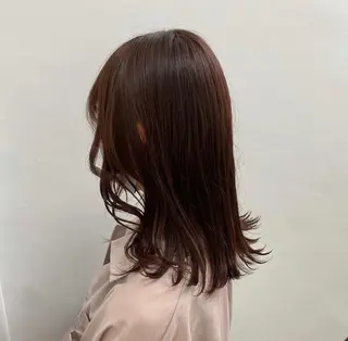 ミディアム カラー パーマ ヘアアレンジ ネイル マツエク・マツパ 韓国風ベージュ🤎 赤みなし🌿横浜🤎のヘアスタイル