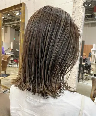 ミディアム カラー お顔まわりカット たなかちなみ🦤♡のヘアスタイル