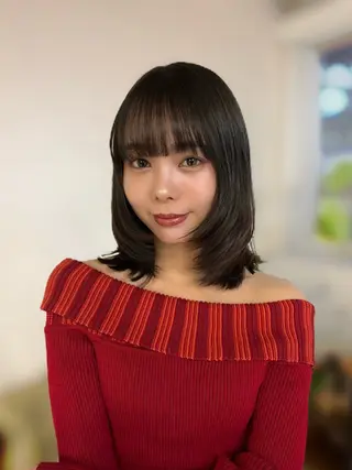 ミディアム こころ🎀/ ボブ、透明感カラーのヘアスタイル