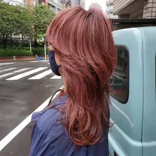 セミロング カラー 韓国風レイヤーカット 上手く丁寧早い/マツのヘアスタイル
