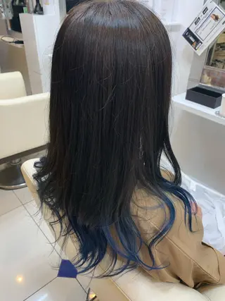 セミロング カラー 柳川 玲也のヘアスタイル