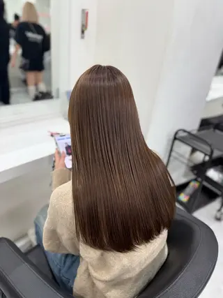 ロング カラー ラベンダー💜 グレージュ🩶のヘアスタイル