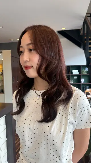 セミロング カラー ヘアアレンジ ヤスダ ホノカのヘアスタイル