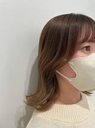 ミディアム 暖色🎀ゆるふわ☁️ MOERI 🍒のヘアスタイル