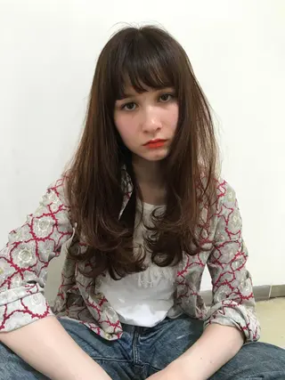 セミロング カラー パーマ stylist 杉浦駿生のヘアスタイル