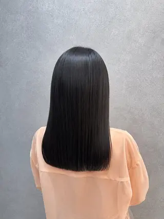 セミロング 髪質改善縮毛矯正/ 透明感カラー 石崎のヘアスタイル