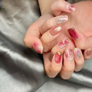 ミディアム カラー パーマ ヘアアレンジ メンズ キッズ ネイル マツエク・マツパ アイブロウ el. by Aoのネイルデザイン