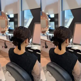 ミディアム ヘアアレンジ 梅田茶屋町ヘアセット 🎀RIONA🎀のヘアスタイル