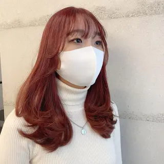 ミディアム カラー 透明感カラー✂︎ /縮毛矯正/YUKAのヘアスタイル