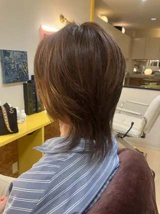 セミロング カラー 横田 尚登のヘアスタイル