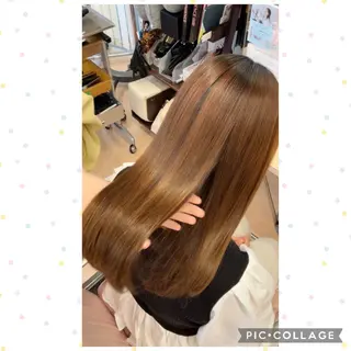 セミロング ウェーブ小豆餅店/ 鈴木優里花のヘアスタイル