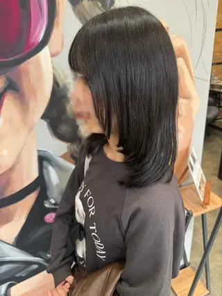 ミディアム ルナ🫐縮毛矯正 🫐髪質改善のヘアスタイル