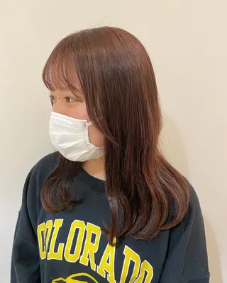 セミロング カラー ヘアアレンジ 🫧顔周りカット 🫧樫村優香のヘアスタイル