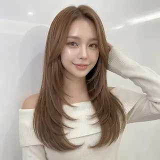 ロング 艶髪ストレート❇️ レイヤー❇️出町光流のヘアスタイル
