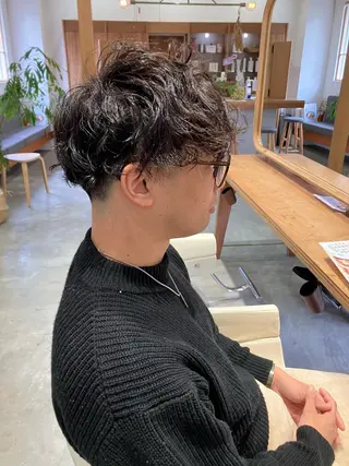 ショート パーマ メンズ 佐藤 悠生 メンズパーマ.カットのヘアスタイル