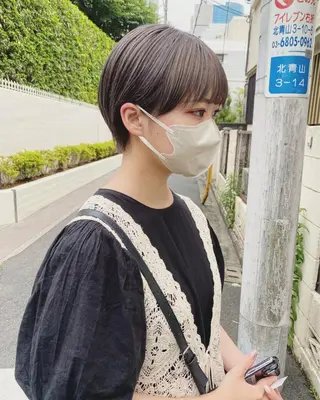 ショート カラー 白髪ぼかし/ショート /ミニボブだいじのヘアスタイル