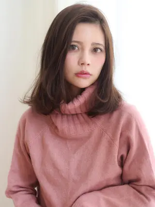 ミディアム カラー パーマ ヘアアレンジ 髪質改善/韓国風 レイヤー/田村祐樹のヘアスタイル