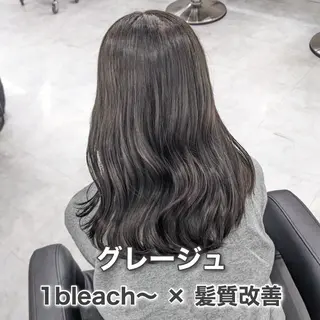 ロング カラー ラベンダー💜 グレージュ🩶のヘアスタイル
